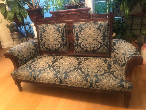 Eastlake Parlor Settee Victorian Era